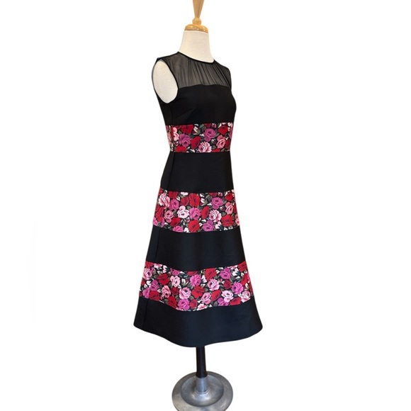 Kate Spade Madison Ave Collection Salon Rose Palma A Line Sleeveless Midi Size 6 - Picture 8 of 10